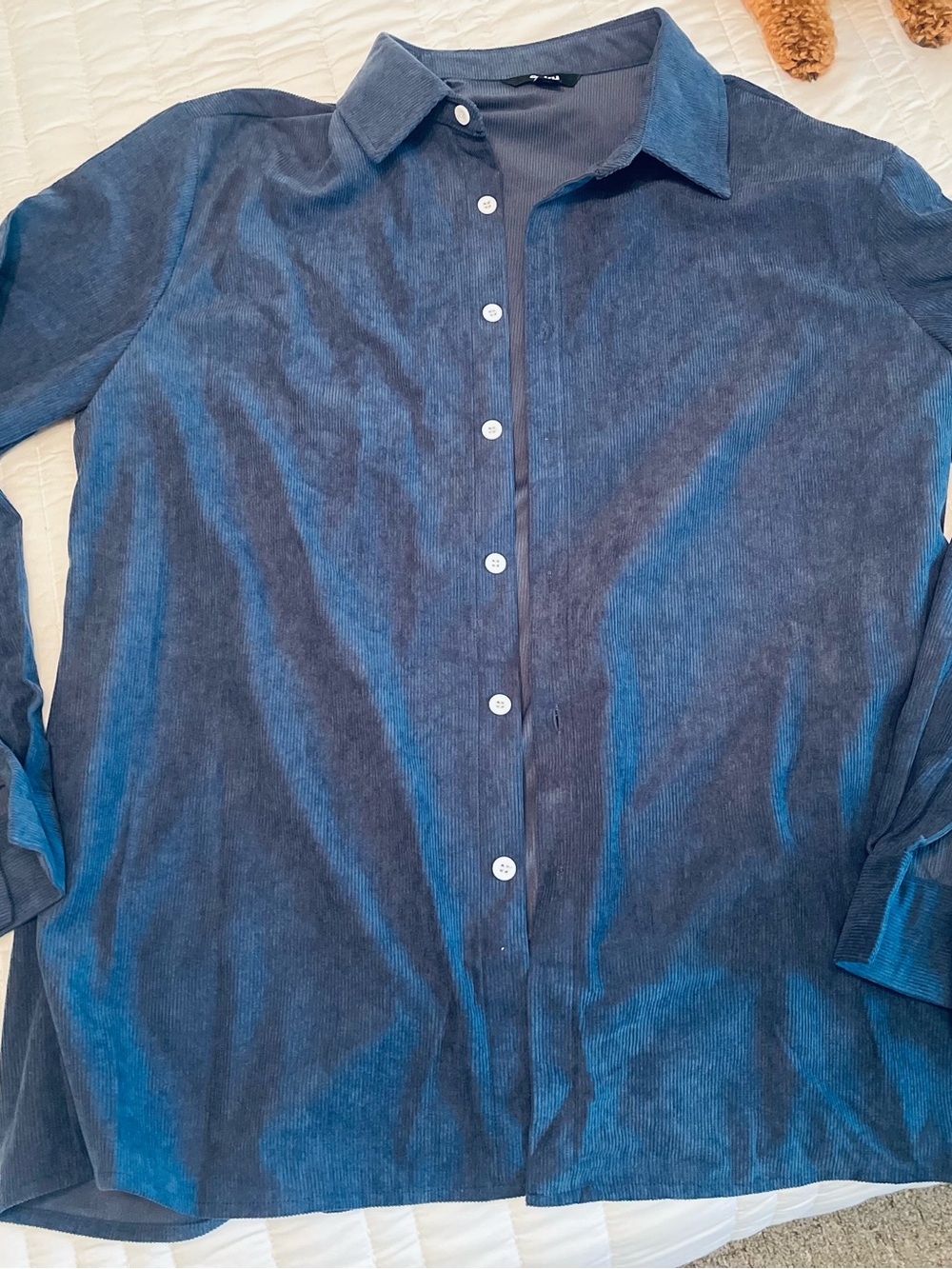 Men's Casual Long-Sleeve Button-Down Shirt in Dark Blue